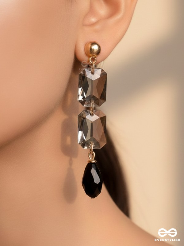 The Black Magic Mystic- Golden Embellished Earrings