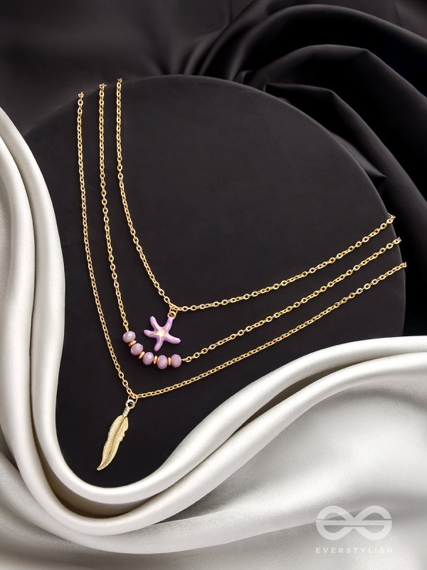 The Shooting Starfish- Golden Layered Necklace With Anti-Tarnish Coating 