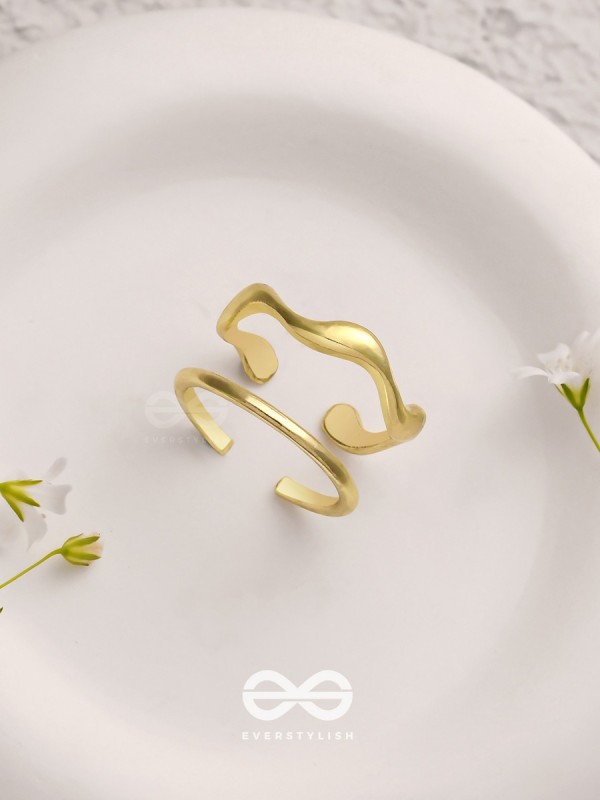 The Sunlit Trails- Golden Set of Two Rings