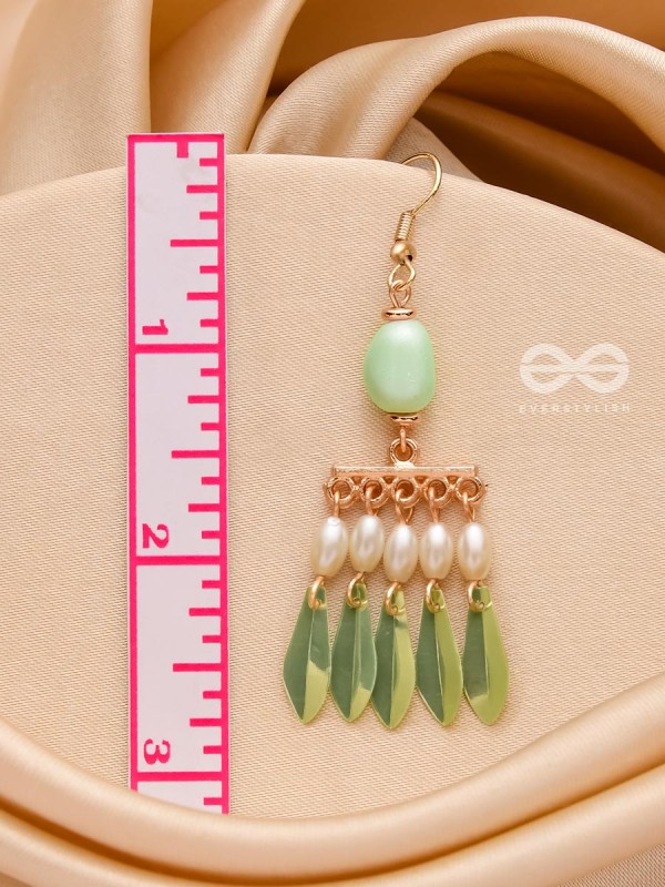 The Fancy Fern- Golden Pearl Earrings