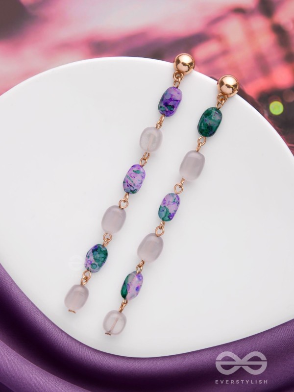 The Rollin' Stones- Golden Embellished Earrings