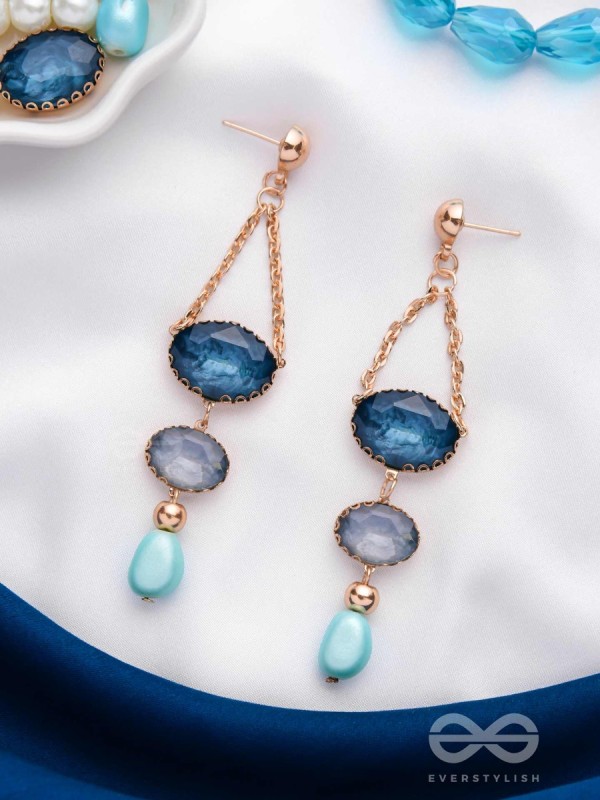 The Midnight Mirage- Golden Embellished Earrings