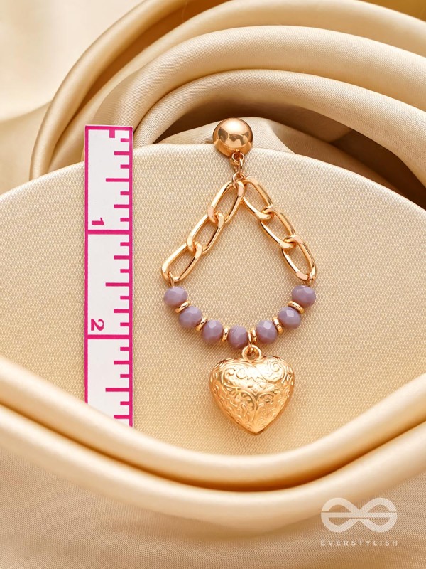 The Lilac Love- Golden Embellished Earrings