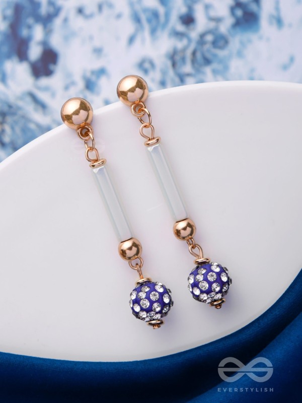 The Glittery Globe- Golden Embellished Earrings
