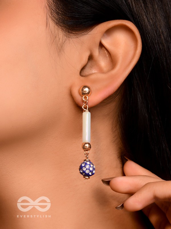 The Glittery Globe- Golden Embellished Earrings