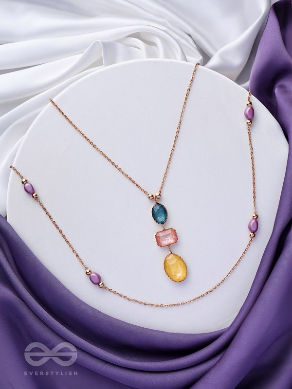 The Cosmic Cluster- Golden Embellished Layered Necklace With Anti-Tarnish Coating 