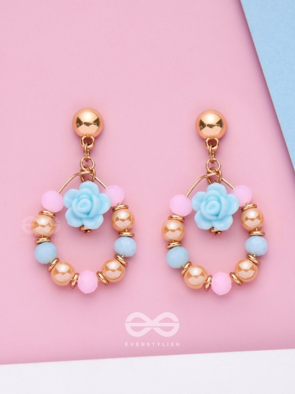 The Rose Wreath- Golden Embellished Earrings