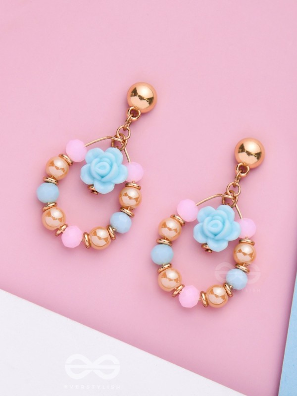 The Rose Wreath- Golden Embellished Earrings
