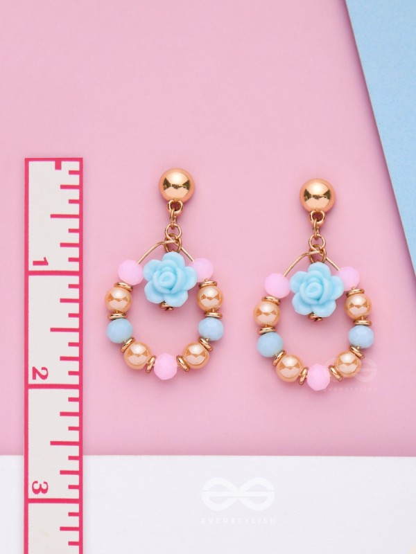 The Rose Wreath- Golden Embellished Earrings