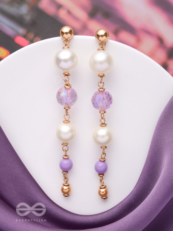 The Orchid Blossoms- Golden Pearl Earrings