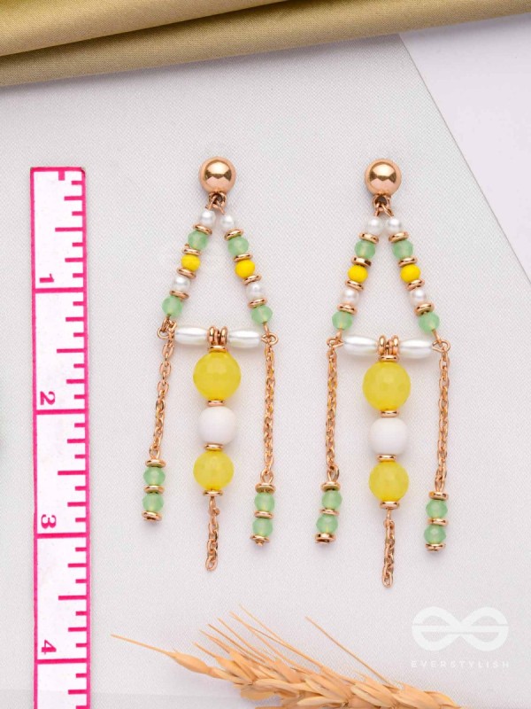 The Glam Chimes- Golden Embellished Earrings