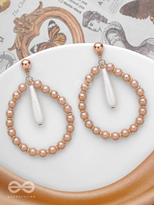 The Moon Dance- Golden Pearl Earrings