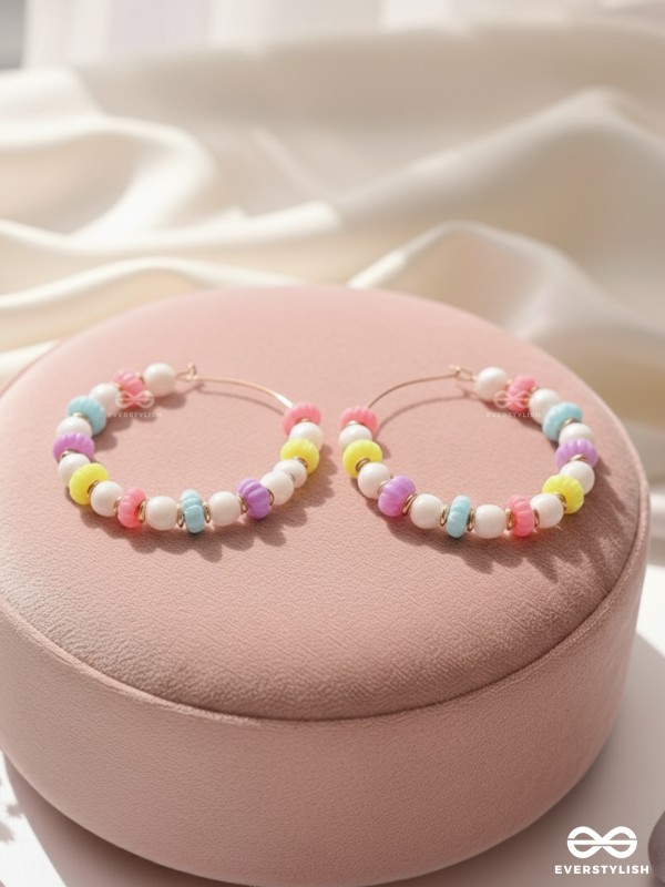 The Sparkling Rainbow- Golden Embellished Earrings