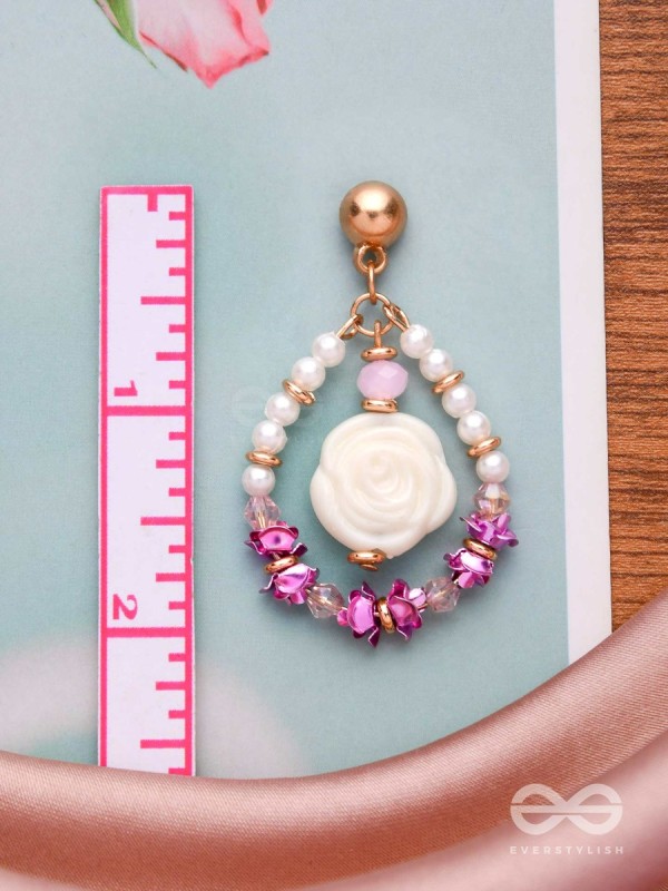 The Rose Garden- Golden Embellished Earrings