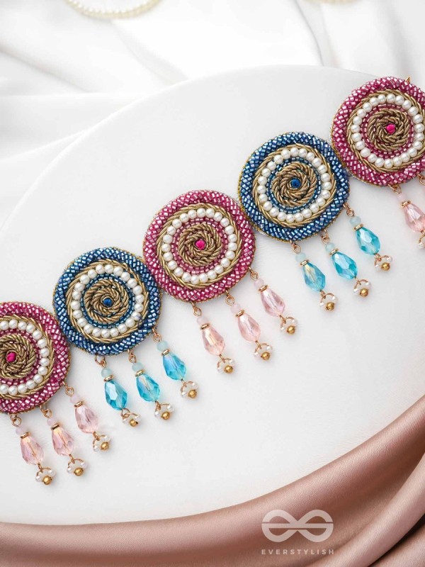 Vatamsa- The Flower Garland- Pearls & Glass Beads Embroidered Choker Necklace