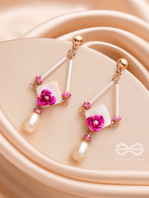 THE PETAL PRISM-  PEARL DROP EARRINGS 
