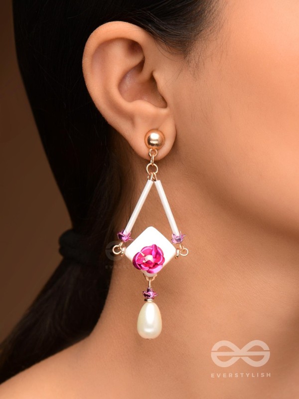 THE PETAL PRISM-  PEARL DROP EARRINGS 