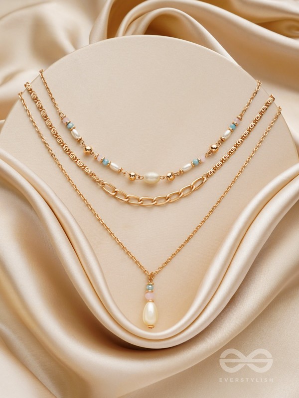 THE BLING BRIGADE - GOLDEN LAYERED NECKLACE With Anti-Tarnish Coating