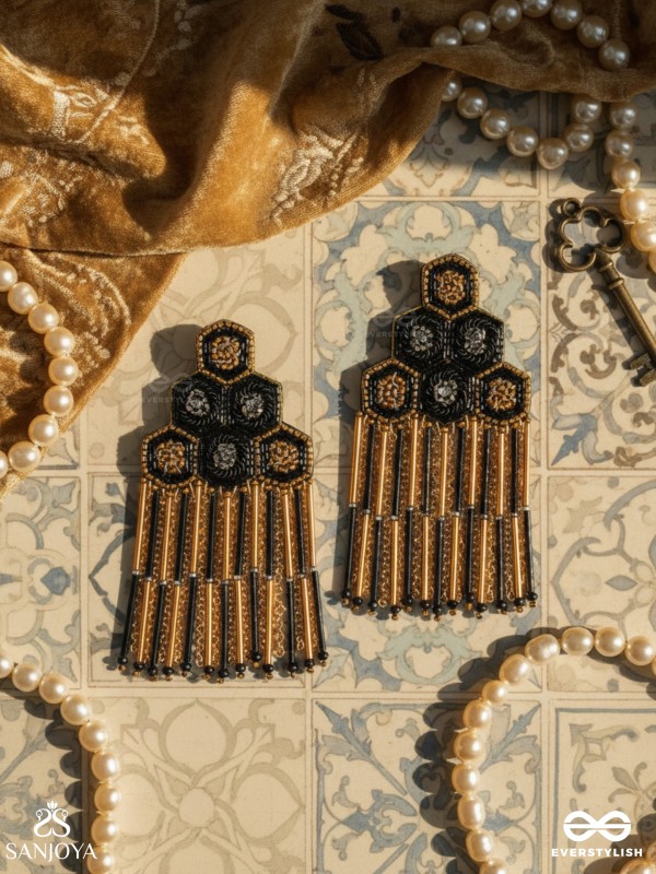 Alokika - The Unique One - Sequins And Cutdana Hand Embroidered Earrings