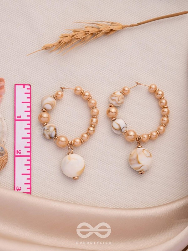 THE HEART-BEACH - GOLDEN EMBELLISHED HOOPS