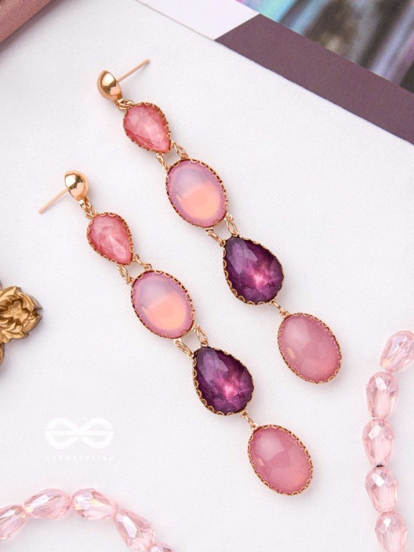 ROSE SOAKED RAIN - CLASSIC STATEMENT EARRINGS