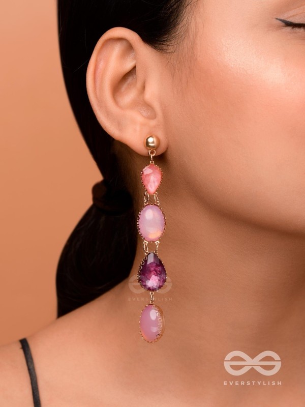 ROSE SOAKED RAIN - CLASSIC STATEMENT EARRINGS
