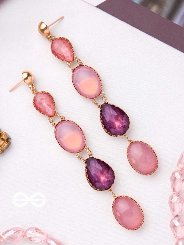 ROSE SOAKED RAIN - CLASSIC STATEMENT EARRINGS