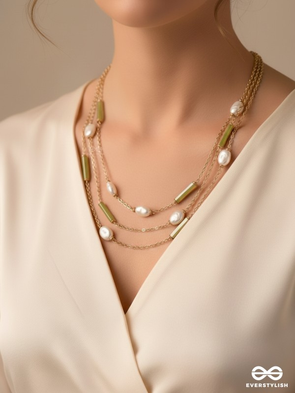 The Tranquil Garden - Multi Layered Neckpiece With Anti-Tarnish Coating