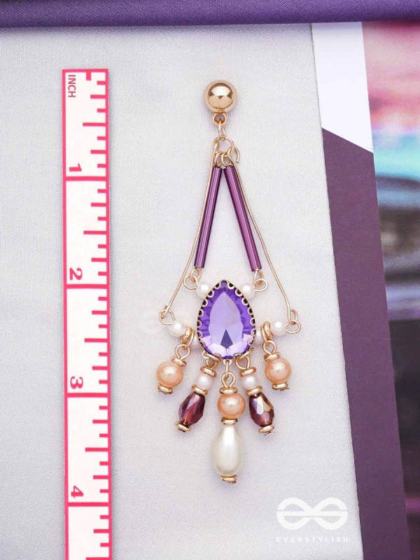THE PASSIONATE PURPLE - EMBELLISHED DROP EARRINGS 