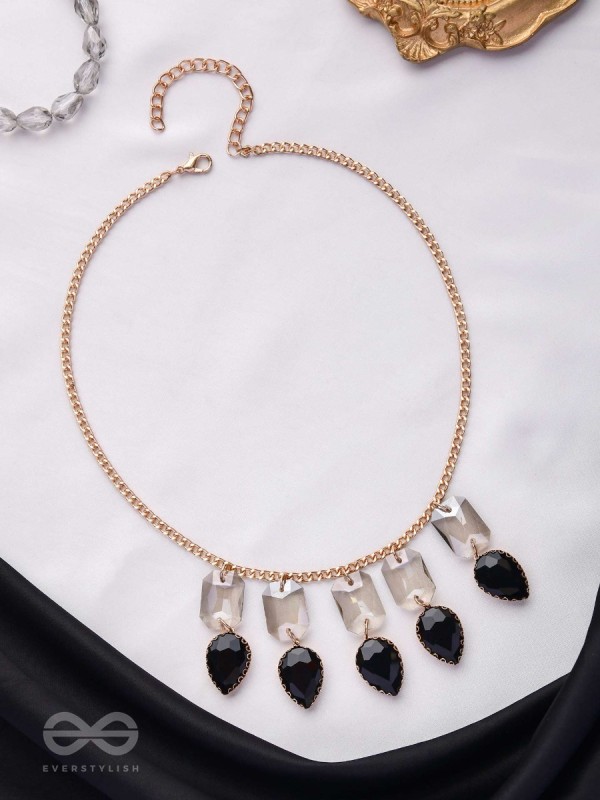 The Shadowed Nights -Golden Statement Neckpiece With Anti-Tarnish Coating 