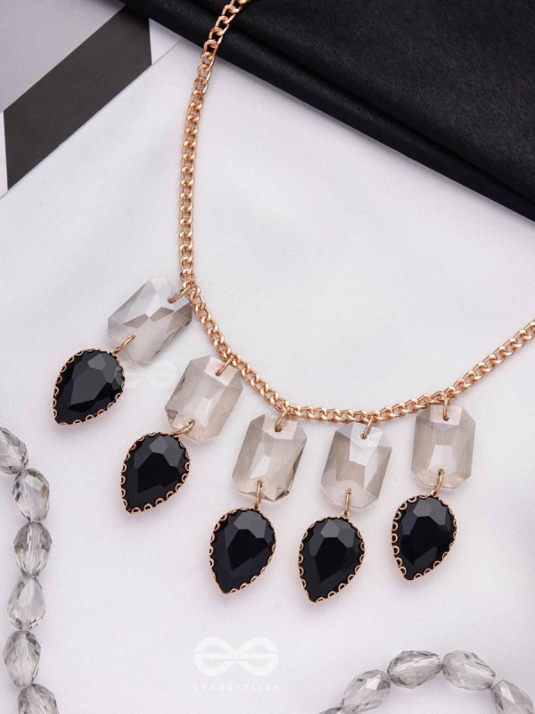 The Shadowed Nights -Golden Statement Neckpiece With Anti-Tarnish Coating 