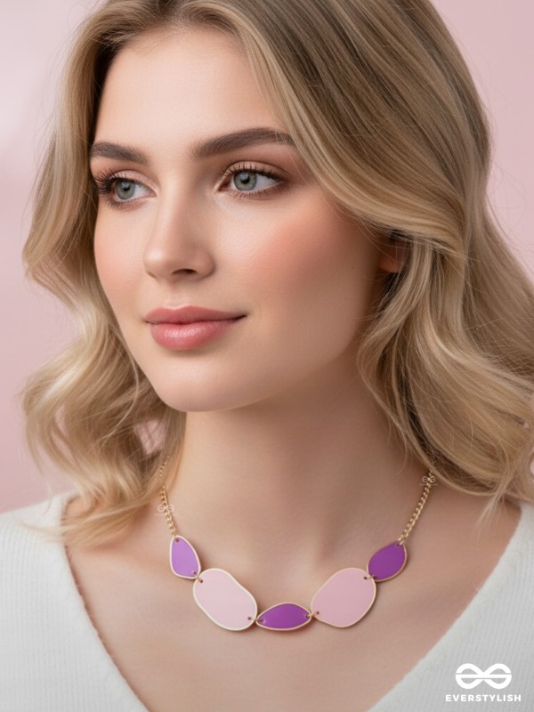The Violet Hues- Cute Enamelled Neckpiece With Anti-Tarnish Coating 