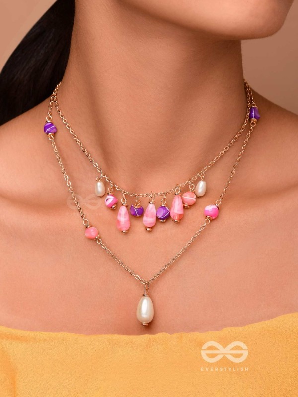 Whimsy Wonderland Waves - Cute Multilayered Neckpiece With Anti-Tarnish Coating 