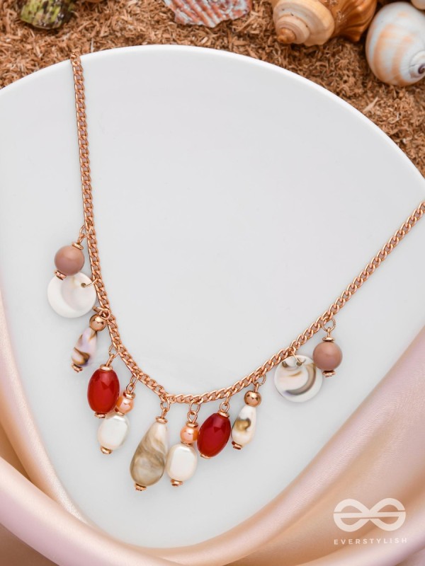 The Scarlet Waves - Statement Golden Neckpiece With Anti-Tarnish Coating 