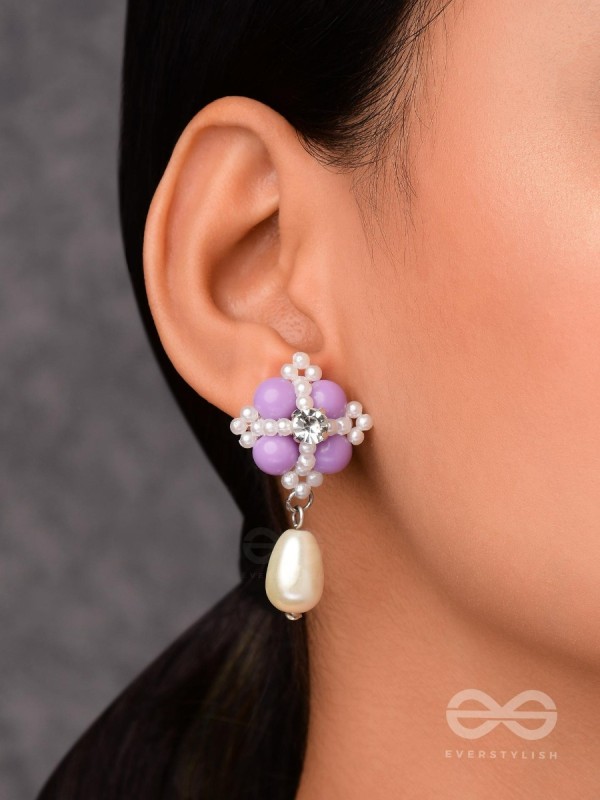 A LAVENDER HAZE - CLASSIC BEADED DROP EARRINGS 