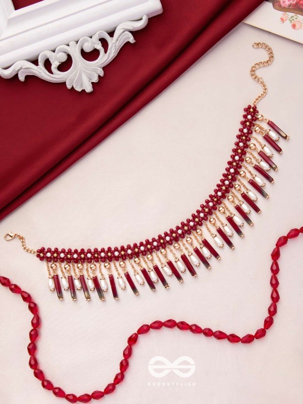 Sadhya - The Stellar Reflections - Golden Embellished Hand Embroidered Neckpiece With Anti-Tarnish Coating 