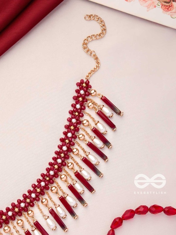 Sadhya - The Stellar Reflections - Golden Embellished Hand Embroidered Neckpiece With Anti-Tarnish Coating 