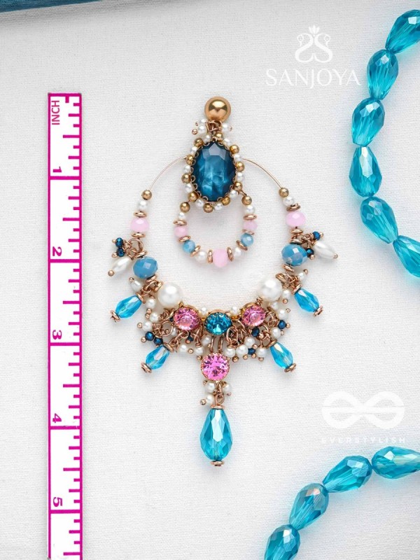 Abhram - The Shimmering Sky - Statement Golden Embellished Earrings 