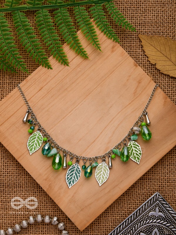 WHAT A RE-LEAF - GREEN AND SILVER NECKPIECE