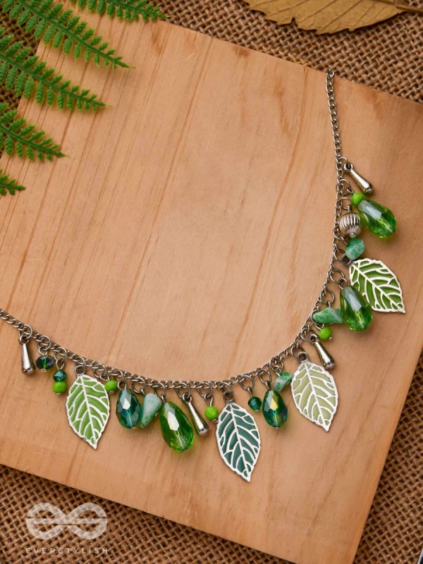 WHAT A RE-LEAF - GREEN AND SILVER NECKPIECE