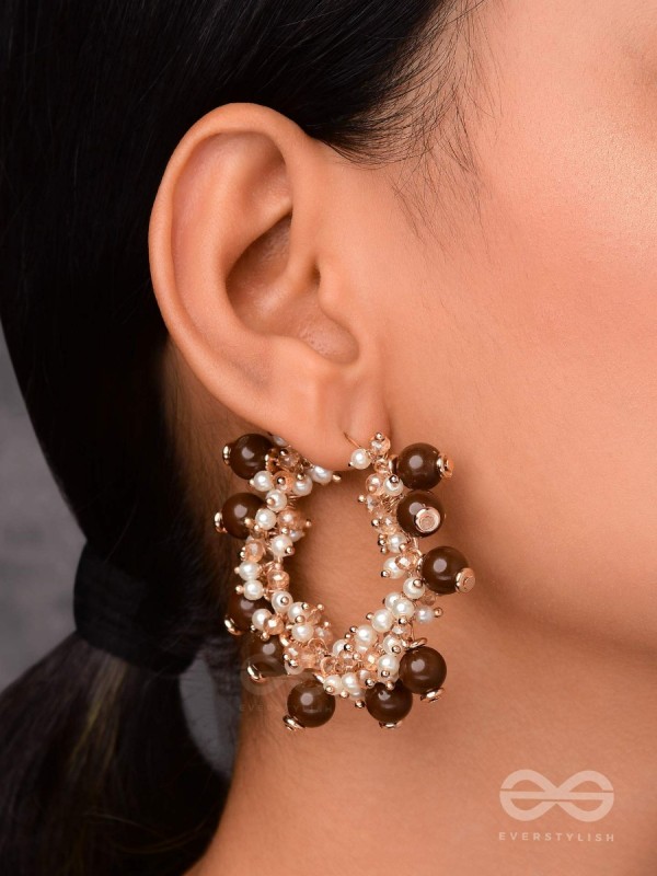 THE COCO PEARLS - BEADED STATEMENT HOOPS