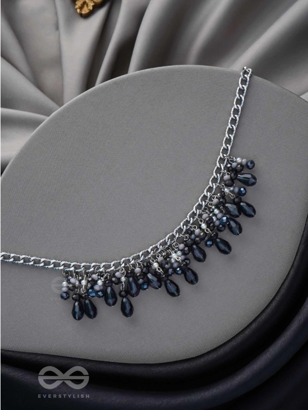 THE CHARMING NIGHTS- BLACK AND SILVER DROP NECKPIECE