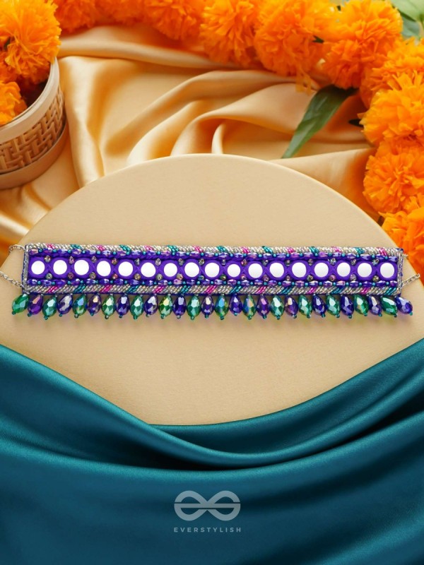 Edhas - The Luminous Radiance - Mirror, Beads And Cutdana Hand Embroidered Neckpiece