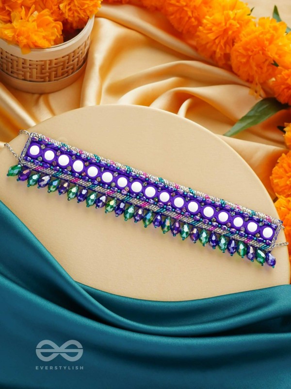 Edhas - The Luminous Radiance - Mirror, Beads And Cutdana Hand Embroidered Neckpiece