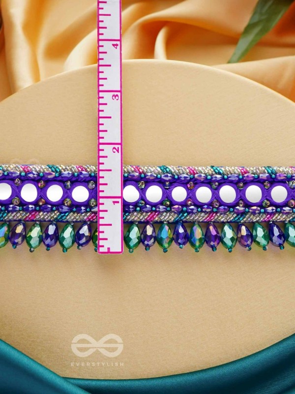 Edhas - The Luminous Radiance - Mirror, Beads And Cutdana Hand Embroidered Neckpiece