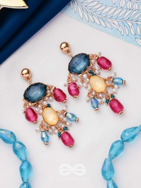 THE JAZZBERRY SPARKLES - GOLDEN EMBELLISHED EARRINGS