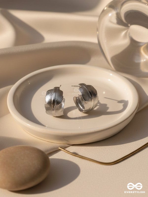 LEAF OF FAITH - STATEMENT SILVER EARRINGS