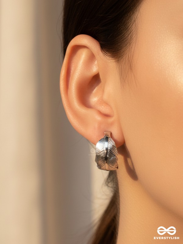 LEAF OF FAITH - STATEMENT SILVER EARRINGS