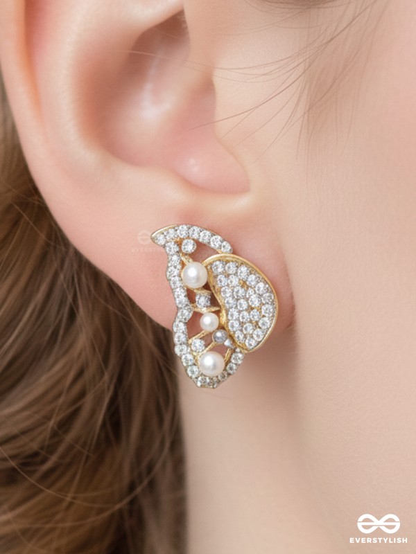 BIT OF BUTTERFLY MAGIC - GOLDEN PEARL STUDS