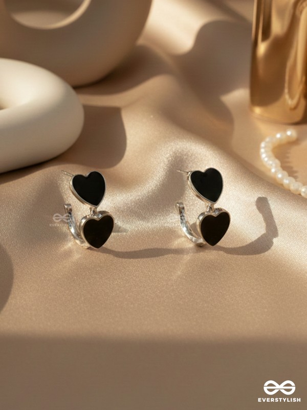 FLINGIN' LOVEY-DOVEY  - BLACK ENAMELLED SILVER STUDS